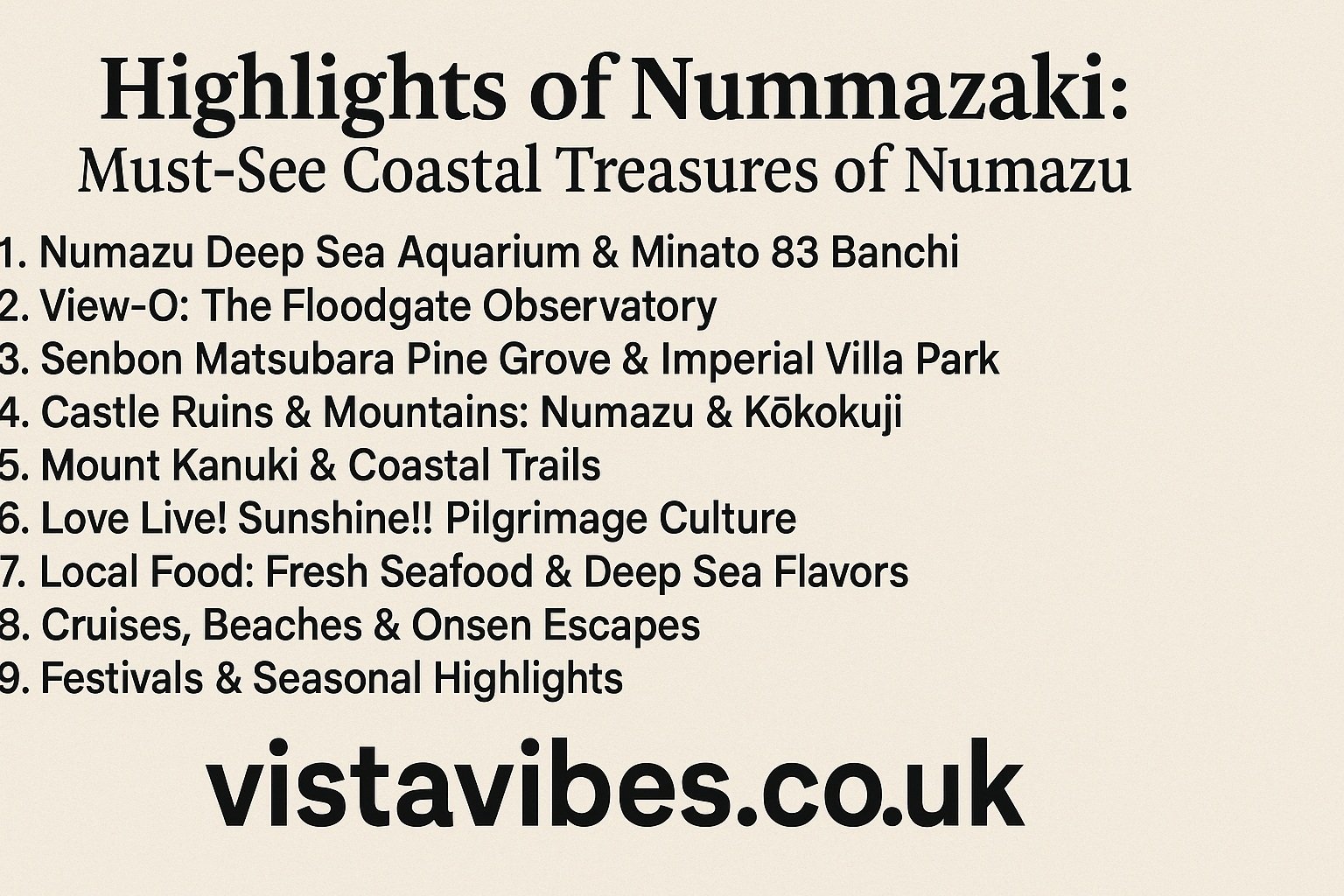 Highlights of Nummazaki